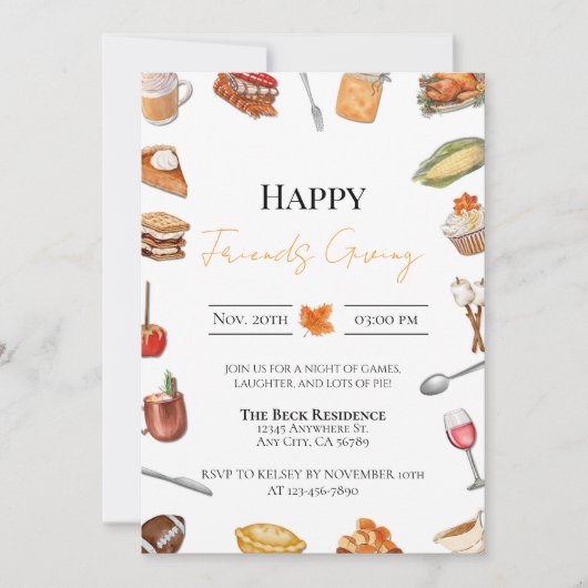 Uitnodiging voor vrienden geven (Voorkant)