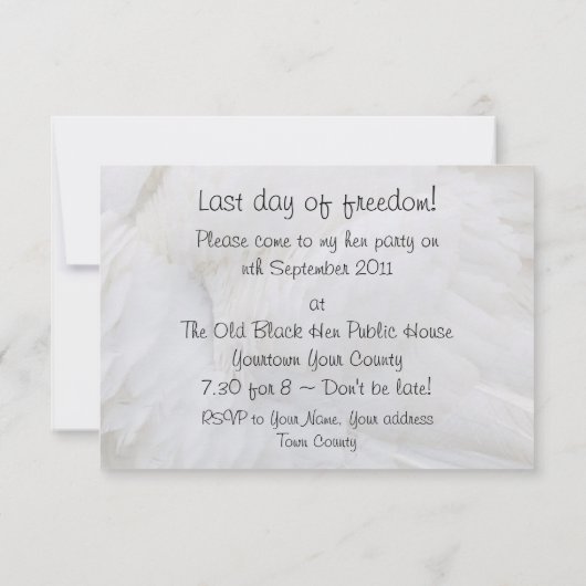 Uitnodiging voor vrijgezellenfeest (Achterkant)