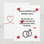 uitnodiging voor vrijgezellenfeest (Voorkant / Achterkant)