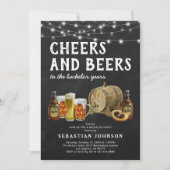 Uitnodiging voor vrijgezellenfeest 'Cheers & Beers (Voorkant)