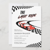 Uitnodiging voor vrijgezellenfeest 'De Laatste Rit (Voorkant)