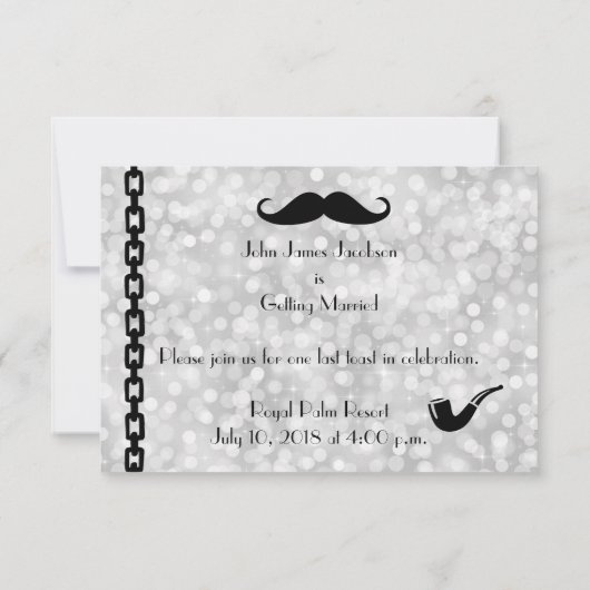 Uitnodiging voor vrijgezellenfeest Gatsby Antieke  (Achterkant)