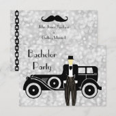 Uitnodiging voor vrijgezellenfeest Gatsby vintage (Voorkant / Achterkant)