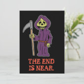 Uitnodiging voor vrijgezellenfeest Grim Reaper (Staand voorkant)