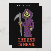 Uitnodiging voor vrijgezellenfeest Grim Reaper (Voorkant / Achterkant)