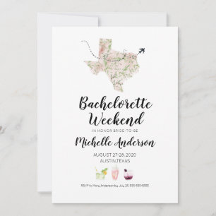 Uitnodiging voor vrijgezellenfeest in Austin Texas