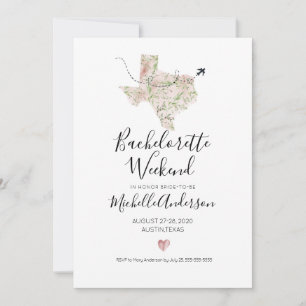 Uitnodiging voor vrijgezellenfeest in Austin Texas