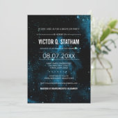 Uitnodiging voor vrijgezellenfeest in de Galaxy (Staand voorkant)