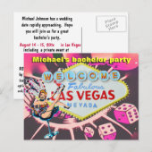 Uitnodiging voor vrijgezellenfeest in Las Vegas Briefkaart (Voorkant / Achterkant)