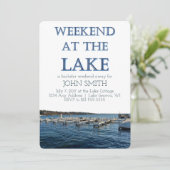 Uitnodiging voor vrijgezellenfeest in weekend aan  (Staand voorkant)