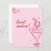 Uitnodiging voor vrijgezellenfeest: laatste rodeo (Voorkant / Achterkant)