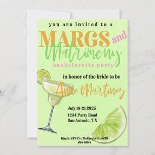 Uitnodiging voor vrijgezellenfeest Margs & Huwelij
