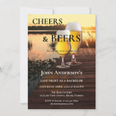 Uitnodiging voor vrijgezellenfeest met Cheers and  (Voorkant)