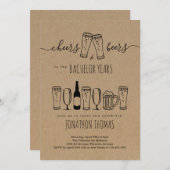 Uitnodiging voor vrijgezellenfeest met Cheers & Be (Voorkant / Achterkant)