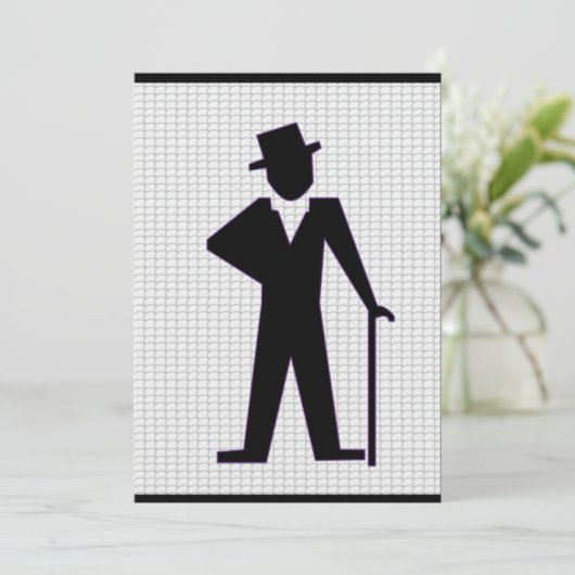 Uitnodiging voor vrijgezellenfeest met dansende ma (Staand voorkant)