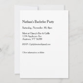 Uitnodiging voor vrijgezellenfeest met dansende ma (Achterkant)