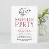 Uitnodiging voor vrijgezellenfeest met Modern Casi (Staand voorkant)