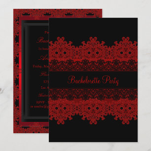 Uitnodiging voor vrijgezellenfeest met rode en zwa