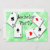 Uitnodiging voor vrijgezellenfeest met speelkaarte (Voorkant)