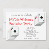 Uitnodiging voor vrijgezellenfeest met speelkaarte (Achterkant)