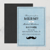 Uitnodiging voor vrijgezellenfeest met zwarte & bl (Voorkant / Achterkant)
