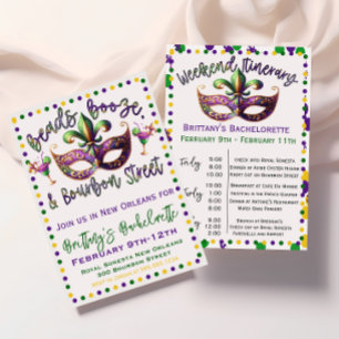 Uitnodiging voor vrijgezellenfeest New Orleans Mar
