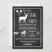 Uitnodiging voor vrijgezellenfeest op krijtbord (Voorkant)