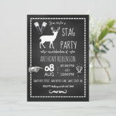 Uitnodiging voor vrijgezellenfeest op krijtbord (Staand voorkant)