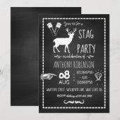 Uitnodiging voor vrijgezellenfeest op krijtbord (Voorkant / Achterkant)