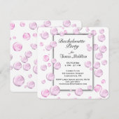 Uitnodiging voor vrijgezellenfeest Roze Bellen (Voorkant / Achterkant)