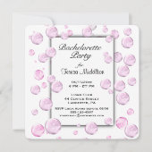 Uitnodiging voor vrijgezellenfeest Roze Bellen (Voorkant)