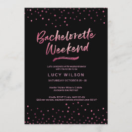 Uitnodiging voor vrijgezellenfeest | Roze glitter