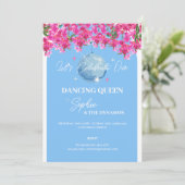 Uitnodiging voor vrijgezellenfeest van Dancing Que (Staand voorkant)