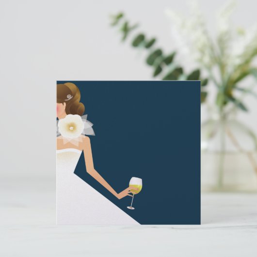 Uitnodiging voor vrijgezellenfeest van marineschee (Staand voorkant)