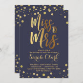 Uitnodiging voor vrijgezellenfeest van Miss naar M (Voorkant / Achterkant)