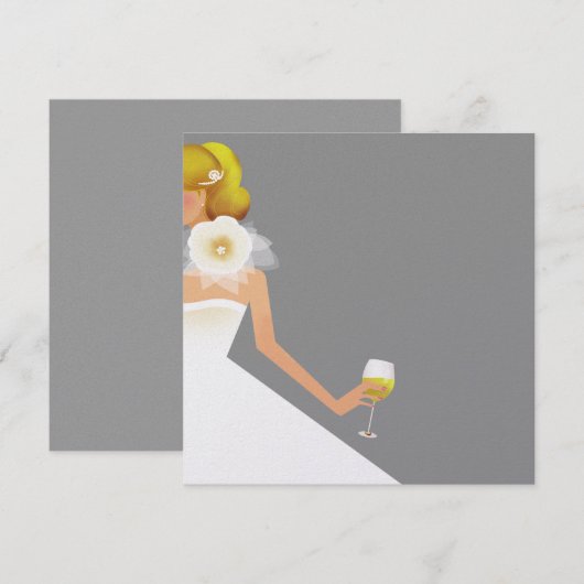 Uitnodiging voor vrijgezellenfeest van zilver (Voorkant / Achterkant)