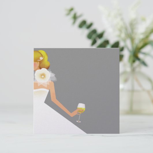 Uitnodiging voor vrijgezellenfeest van zilver (Staand voorkant)