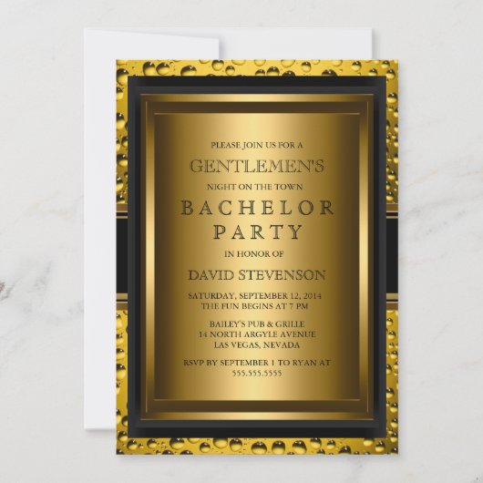 Uitnodiging voor vrijgezellenfeest voor heren 🍻 (Voorkant)