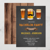 Uitnodiging voor vrijgezellenfeest voor jongens (Voorkant / Achterkant)