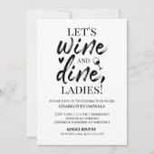 Uitnodiging voor vrijgezellenfeest | Wijn & Dinere (Voorkant)