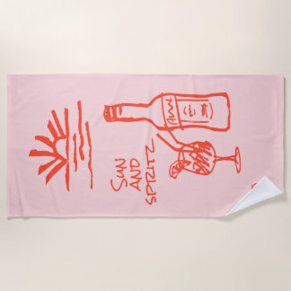 Uitnodiging voor vrijgezellenfeest Zon en Spritz Strandlaken