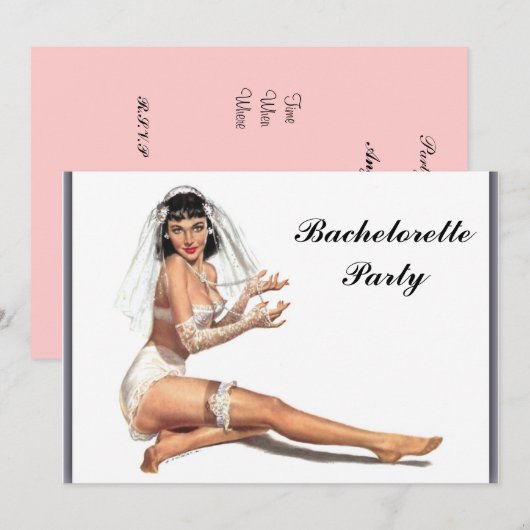 Uitnodiging voor vrijgezellenfeestje (Voorkant / Achterkant)