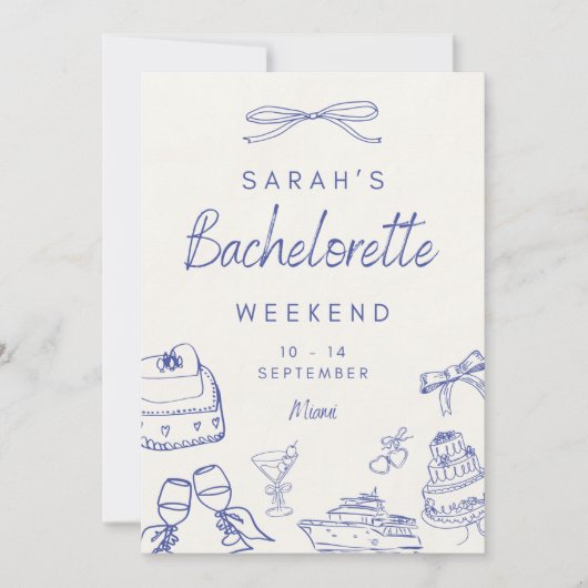 Uitnodiging voor vrijgezellenfeestje voor vrouwen  (Voorkant)