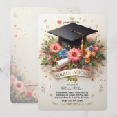 Uitnodiging voor vrolijk bloemfeest ter gelegenhei (Voorkant / Achterkant)