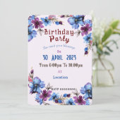 uitnodiging voor vrouwelijke verjaardag (Staand voorkant)