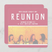 Uitnodiging voor vrouwenevenementen in roze en gee (Voorkant / Achterkant)