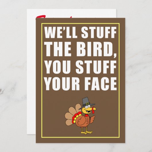 Uitnodiging voor 'Vul je Gezicht' Friendsgiving (B (Voorkant / Achterkant)