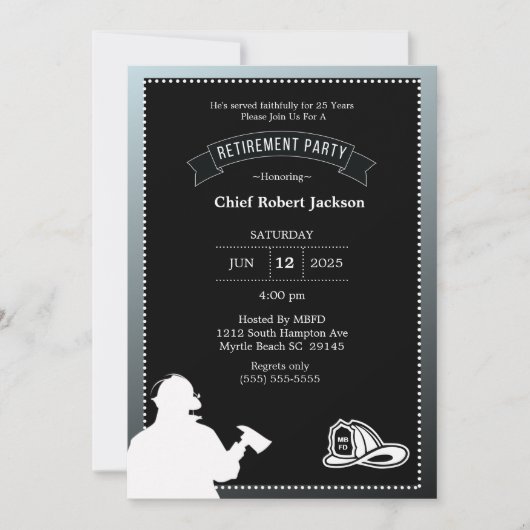 Uitnodiging voor vuurgevechtsgrijs-zwarte oproeppa (Voorkant)