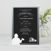 Uitnodiging voor vuurgevechtsgrijs-zwarte oproeppa (Staand voorkant)