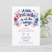 Uitnodiging voor vuurwerk babyshower  (Staand voorkant)